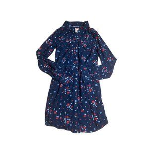 Levi's Girls Navy Blue Floral Red White Dress Long Sleeve Large
